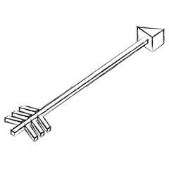isometric arrow goal direction icon vector illustration sketch