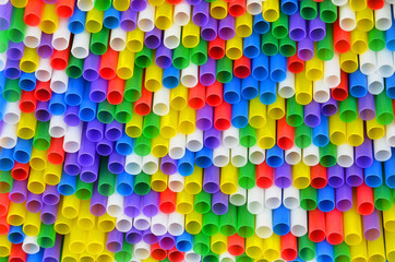 Colorful drinking straws