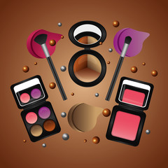 spray cream tube cosmetic makeup products vector illustration