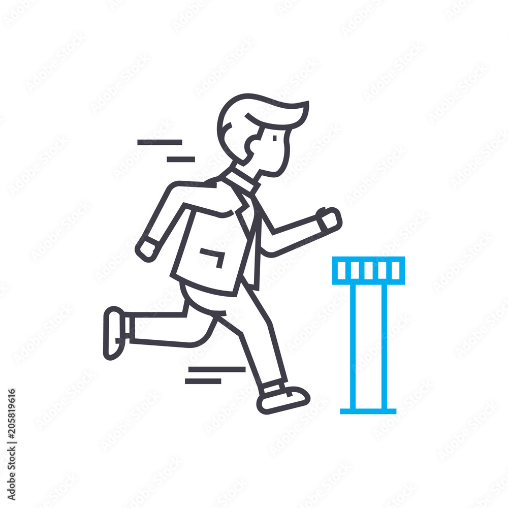Poster Work at an accelerated pace line icon, vector illustration. Work at an accelerated pace linear concept sign.