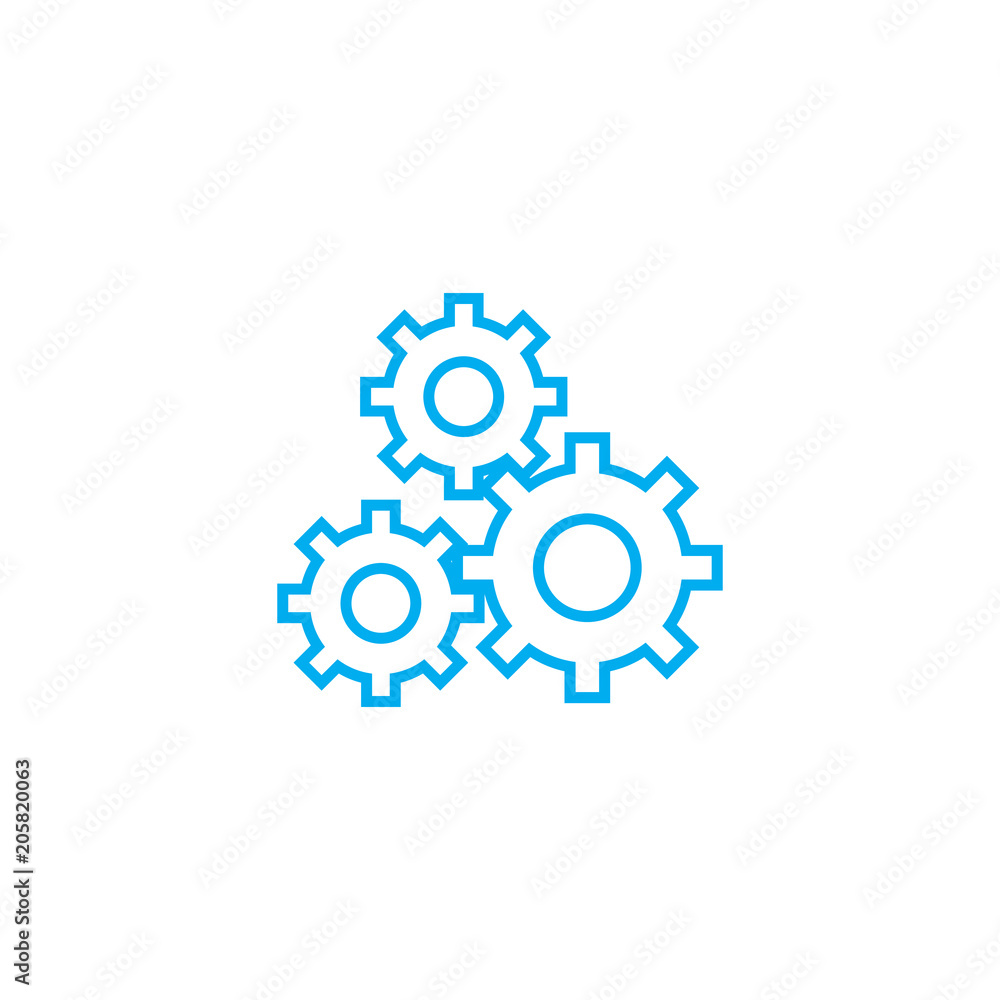 Poster working mechanism line icon, vector illustration. working mechanism linear concept sign.