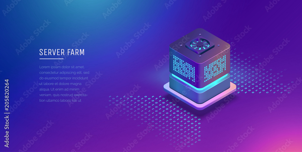 Aufkleber data center. big date. conceptual illustration, data stream. server. digital space. data storage. is