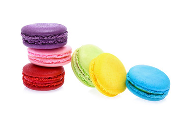 macarons isolated on white background