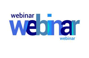 Webinar Blue Overlapping Vector Letter design