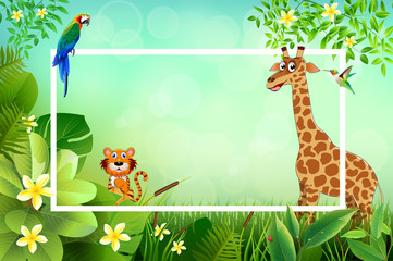 Jungle or Zoo Themed Animal Background.