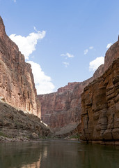 Colorado River runs through Grand Canyon providing exciting whitewater rafting and incredible views along the way. Numerous side canyons can be hiked, often to beautiful waterfalls.