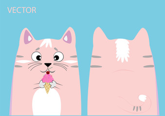 Fototapeta premium Cat with ice cream.