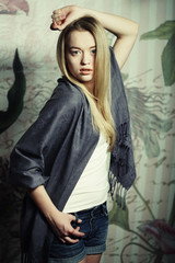 Fototapeta premium Beautiful female fashion model posing
