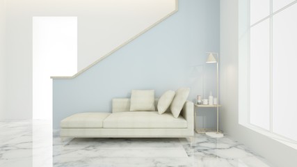 The interior relax space 3d rendering and minimal 