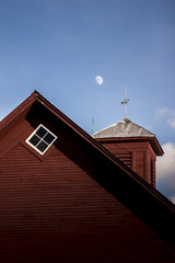 Moon over old Vermont Barn