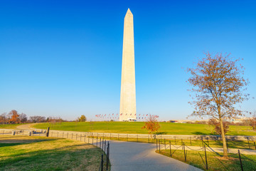 Washington Monument in Washington DC at sunny day