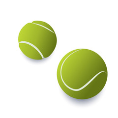 Realistic green tennis ball with shadow