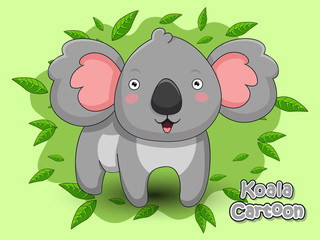 Cute Cartoon Koala Characters. Vector Illustration Cartoon Style.