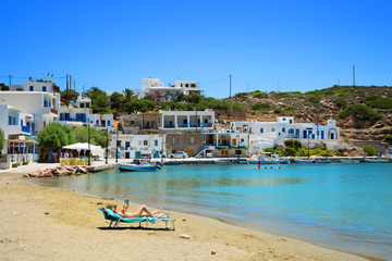 Fototapeta na wymiar Fassolou beach in Sifnos in Greece