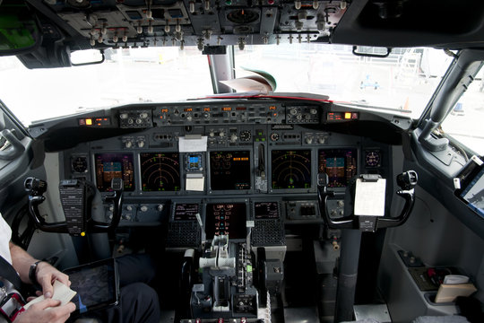 Commercial Airplane Cockpit