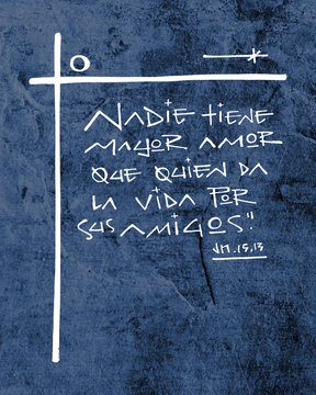 Religious Christian phrase in spanish illustration
