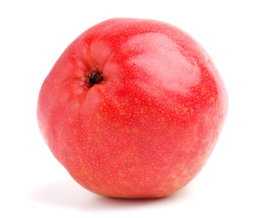 Red yelow ripe pear isolated on white background