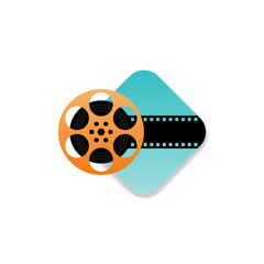 Movie and film abstract modern icon isolated on white background