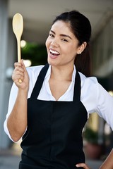 Excited Smiling Adult Female Chef