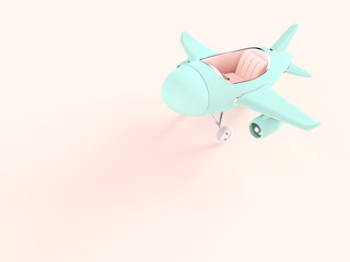 airplane toy blue pastel color