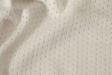 Texture of a White Football Jersey Up Close