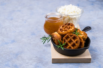 Round fried waffles