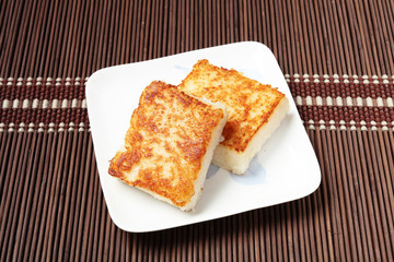 Fried turnip cake, Chinese food.