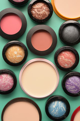 collection of make up and cosmetic beauty products arranged