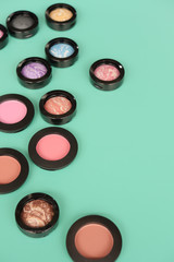 collection of make up and cosmetic beauty products arranged