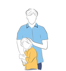 father with daughter. Father's day. a happy family. vector illustration.