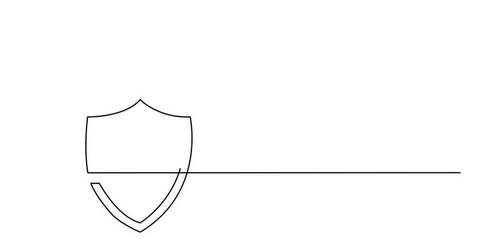 Self drawing animation of one line logo design of caduceus