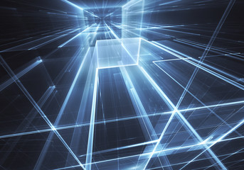 Fractal art - computer 3D image, technological background