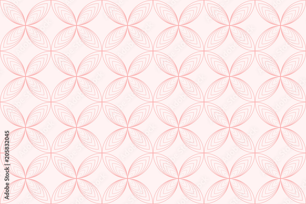 Aufkleber Backgrounds pattern seamless geometric sweet pink circle abstract and line vector design. Pastel color background.