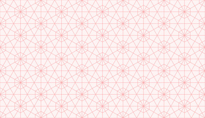 Backgrounds pattern seamless geometric sweet pink hexagon abstract and line vector design. Pastel color background.