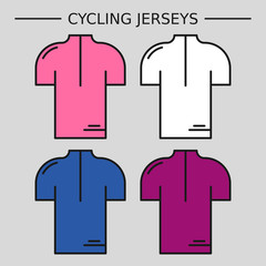 Fototapeta premium Types of cycling jerseys