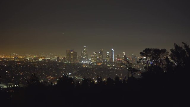 Los Angeles cityscape, skyline at night. View from Griffith park - August 2017: Los Angeles California, US