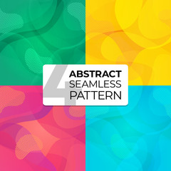 Colorful set abstract seamless patterns for site background, postcard, wallpaper, textiles, clothing design. Seamless vector background. Vector illustration with abstract waves.