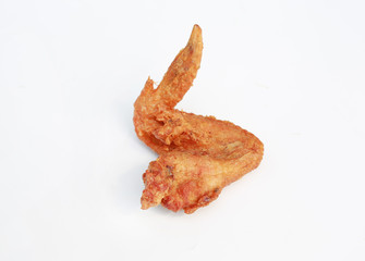 Fried Chicken Wing isolated on white background.