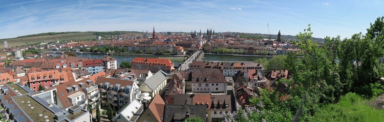 Fototapeta premium panorama of Würzburg - town in Bavaria in Germany