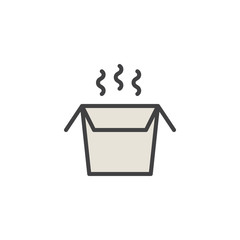 Asian food box filled outline icon, line vector sign, linear colorful pictogram isolated on white. Hot Chinese Food symbol, logo illustration. Pixel perfect vector graphics