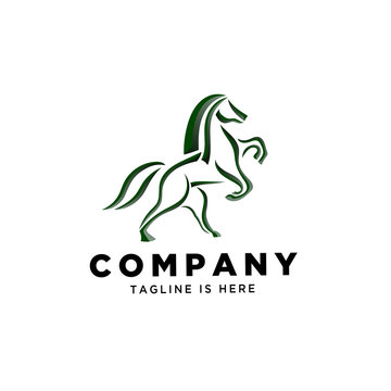 line art Stand horse logo