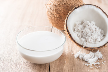 coconut on old wooden background