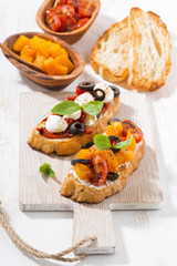 italian appetizer - bruschetta, top view