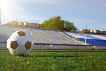 Football on a green field