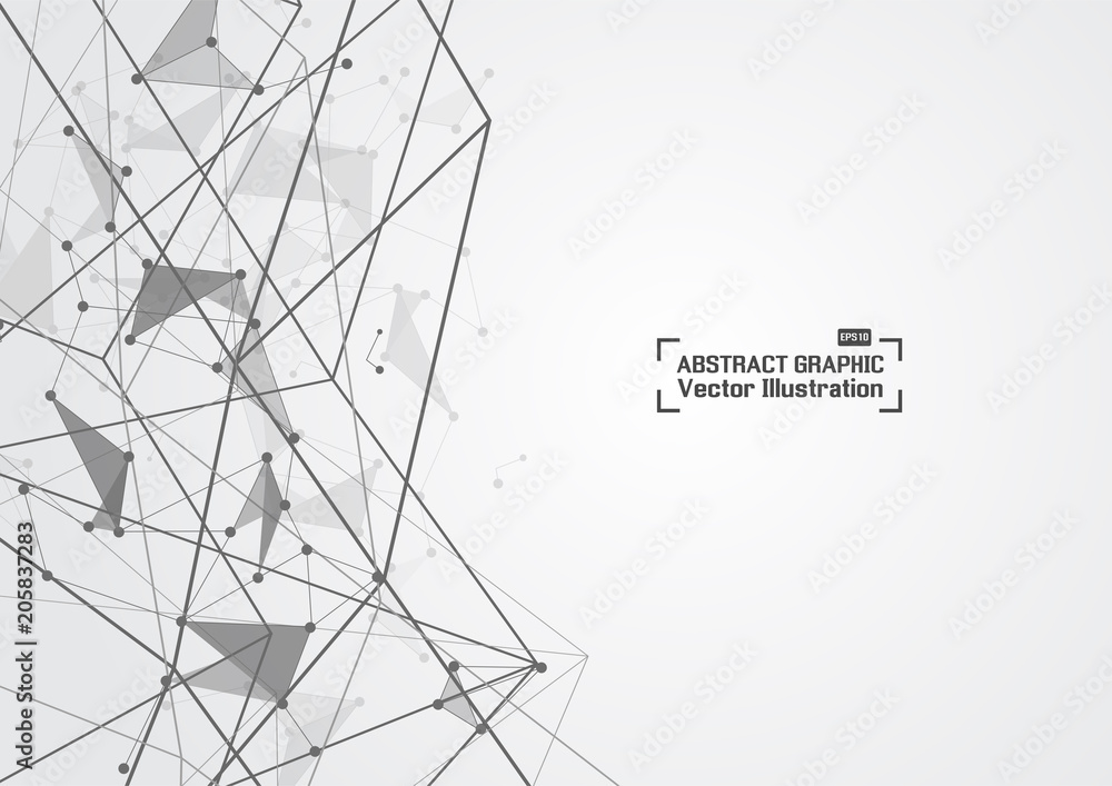Poster abstract geometric technology background, wireframe polygon connection with line. vector illustratio