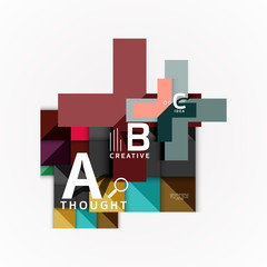 Paper infographic banner template with a b c options, infographics elements