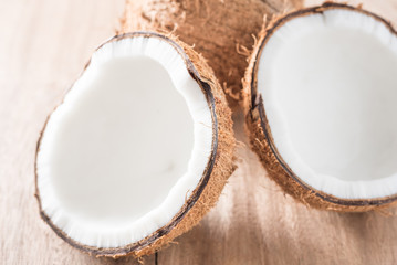 coconut on old wooden background