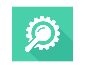 magnifier gear business company web corporation image vector icon symbol