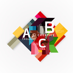 Abstract geometric option infographic banners, a b c steps process