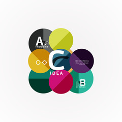 Abstract geometric option infographic banners, a b c steps process